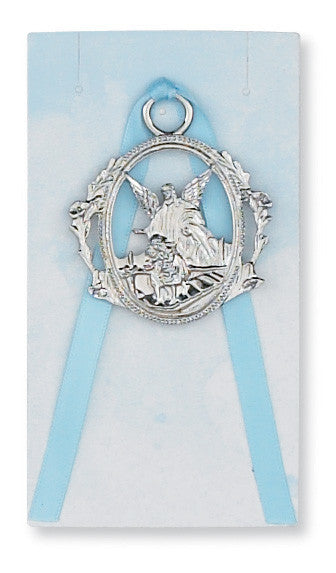 Cradle Medal - Guardian Angel Cradle Medal for Boy
