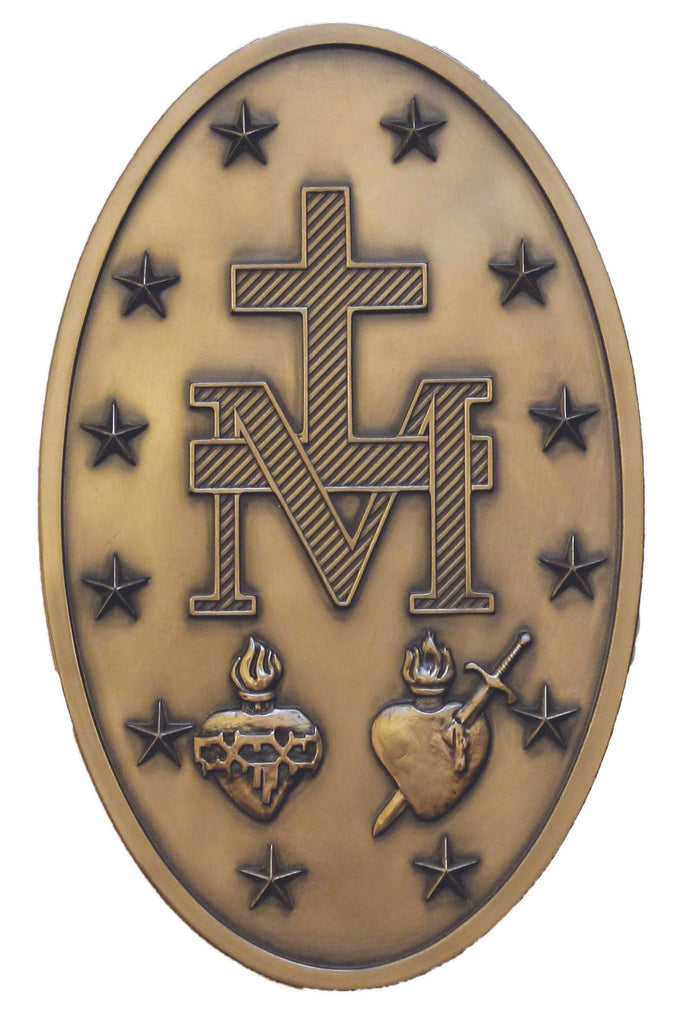 Miraculous Medal Plaque Bronze 5x8"