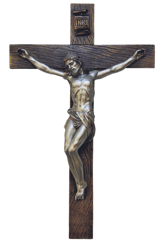 Crucifix - Bronze with Pewter Corpus 16"
