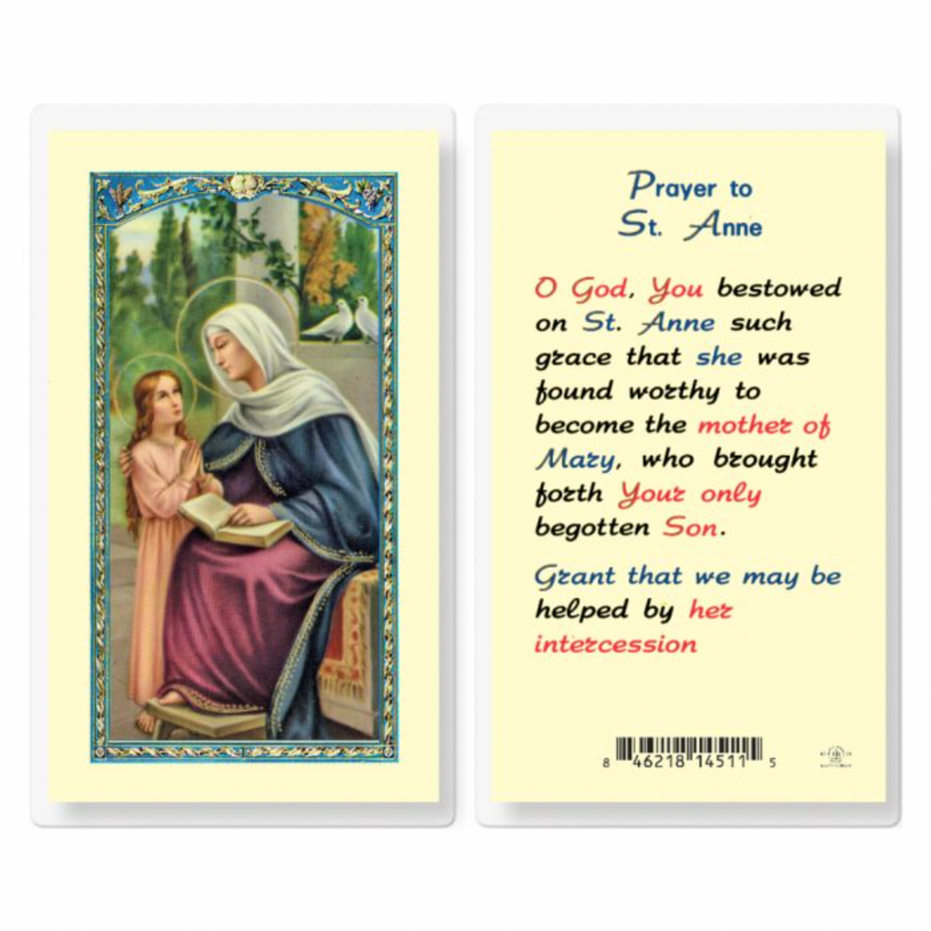 Anne - Saint Anne Holy Card