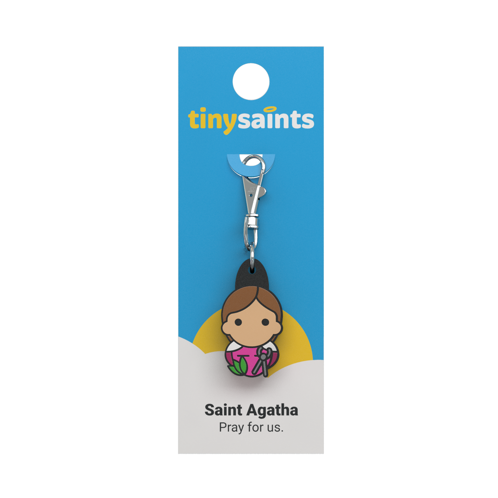 Tiny Saints - St. Agatha Zipper Pull