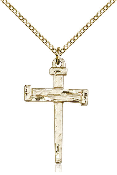Nail Cross Necklace Gold Filled 18"