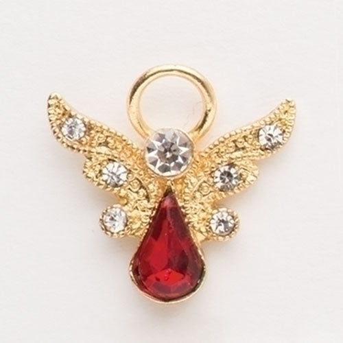 Birthstone January Crystal Angel Pin 1"H