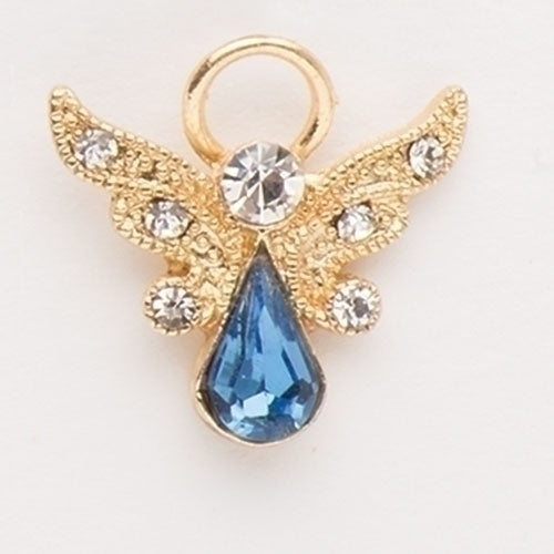 Birthstone December Crystal Angel Pin 1"H