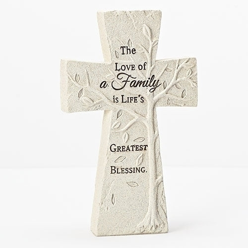 Family Tree Tabletop Cross 8"H