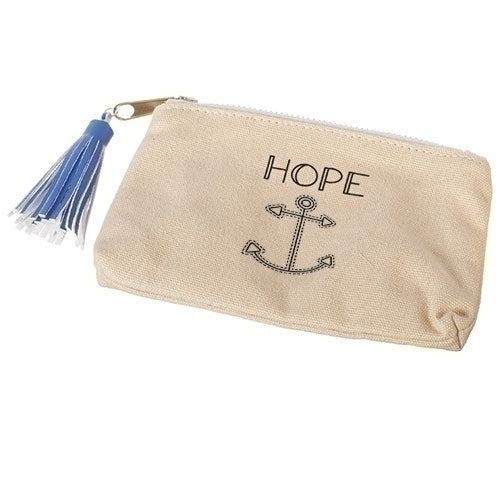Hope Anchor Canvas Bag 4"H