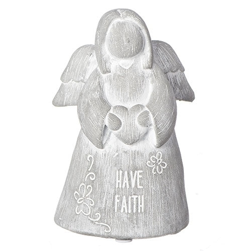 Have Faith Cement Angel 3"H