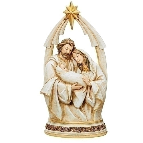 Holy Family Bust Under Star Arch 11.25"H