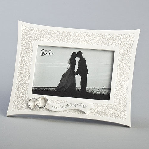 Lace Wedding Frame 6.75"H