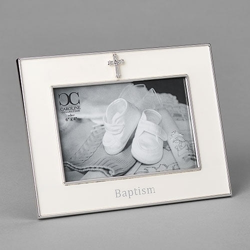 Baptism Frame with Cross 6"H