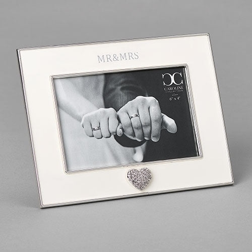 Mr. and Mrs. Frame with Heart 7"H