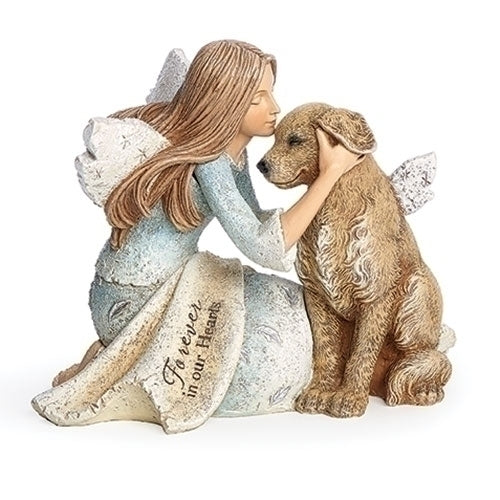 Angel with Dog Figure 4.25"H
