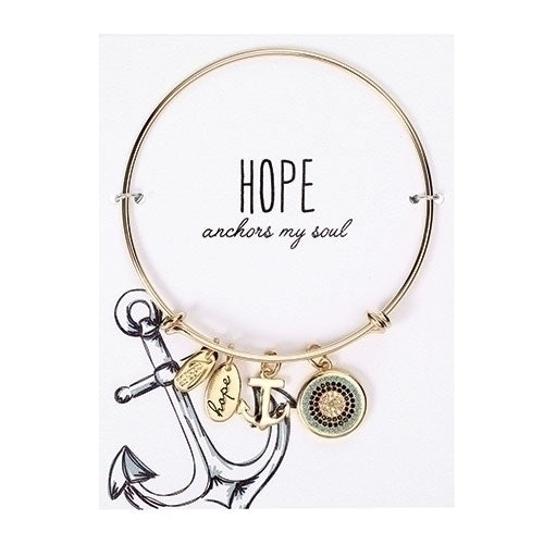 Hope Bangle Bracelet Gold 2.5"DIA