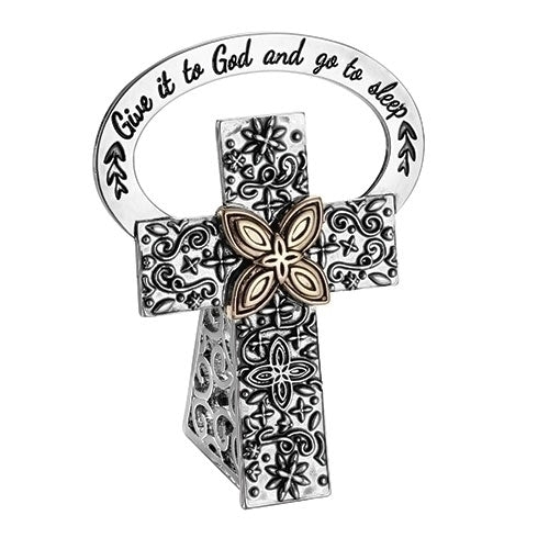 Bedside Cross Give it to God 2.5"H