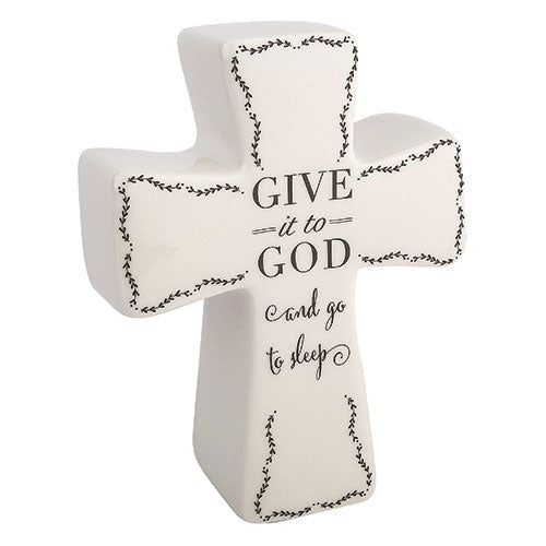 Give it to God Prayer Cross 6"H