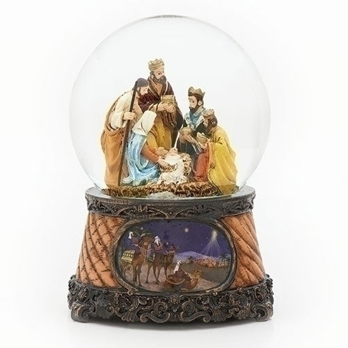 Nativity Musical Snow Globe 6"H