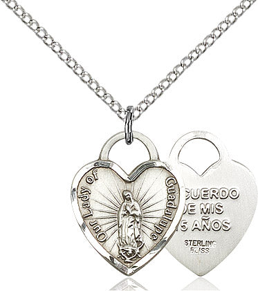 Our Lady of Guadalupe Necklace Sterling Silver 18"