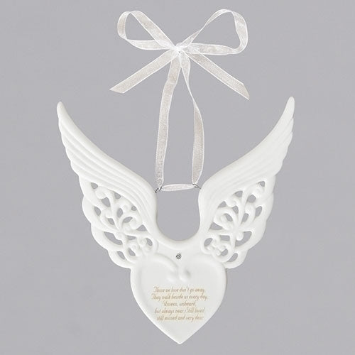 Memorial Wing Heart Ornament 5.75"H