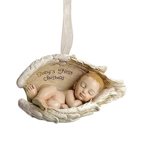 Baby in Wings Ornament 2.25"H