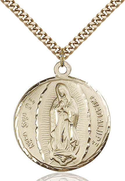 Our Lady of Guadalupe Necklace Gold Filled 24"
