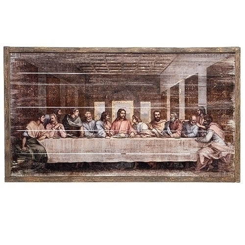 Last Supper Framed Panel with Leafing 21"H