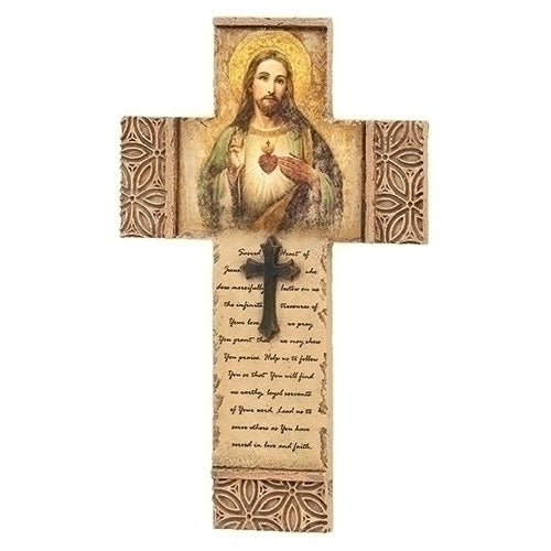 Sacred Heart of Jesus Wall Cross 8"H