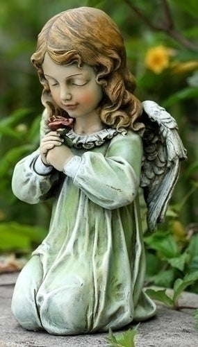 Kneeling Angel Garden Statue 12"H