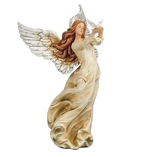 Angel with Dove Statue 10"H