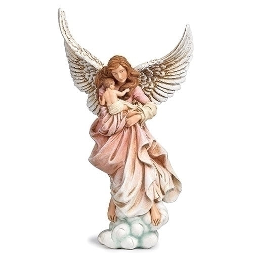 Guardian Angel with Baby Figure 11.5"H