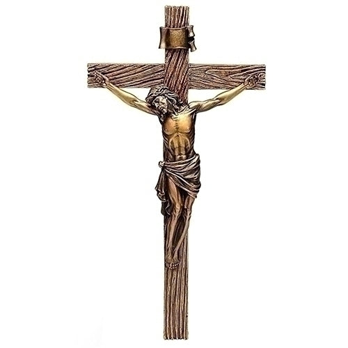 Antiqued Gold Crucifix 20.25"H