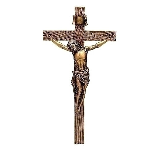 Antiqued Gold Crucifix 13.25"H