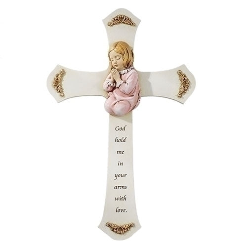 Praying Girl Cross 8.25"H