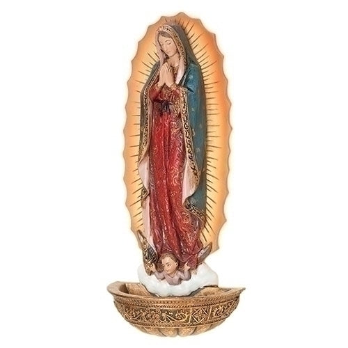 Our Lady of Guadalupe Holy Water Font 7.5"H