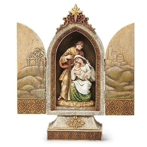 Holy Family Triptych 12.25"H