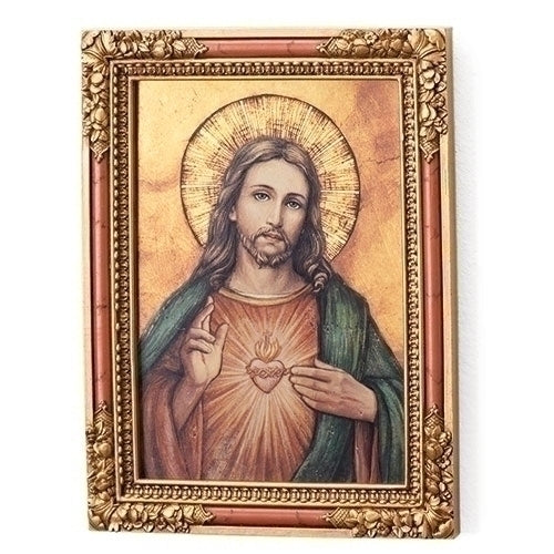 Sacred Heart Icon Square Plaque 7.25"H