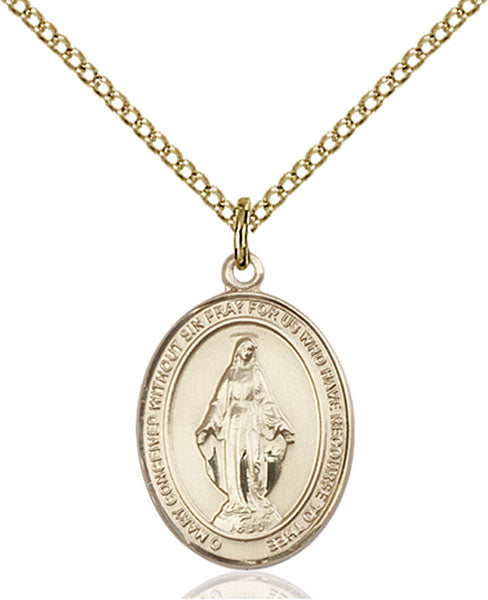 Miraculous Medal Necklace Gold Filled 18"