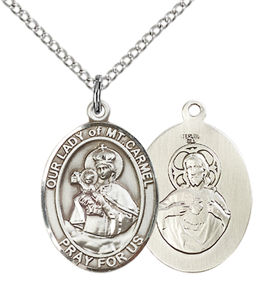 Our Lady of Mount Carmel Necklace Sterling Silver 18"