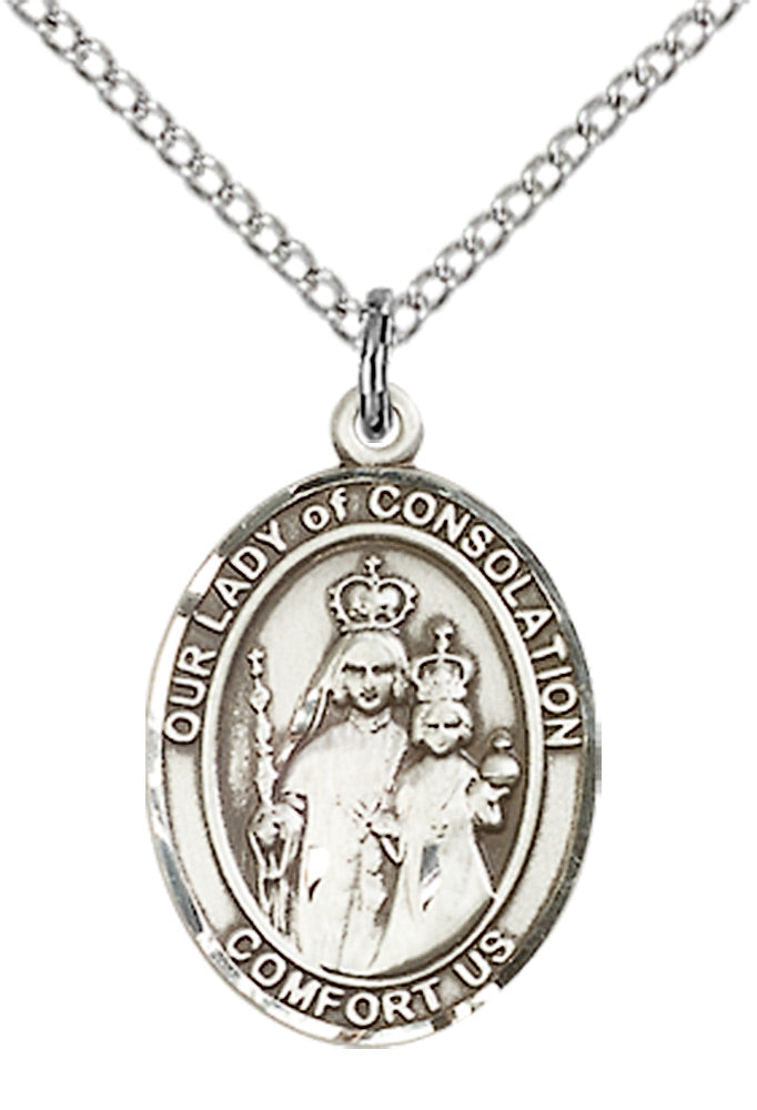 Our Lady of Consolation Necklace Sterling Silver 18"