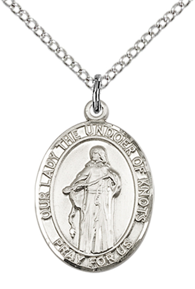Our Lady the Undoer of Knots Necklace Sterling Silver 18"