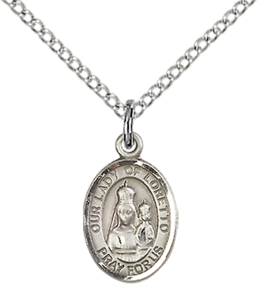 Our Lady of Loretto Necklace Sterling Silver 18"