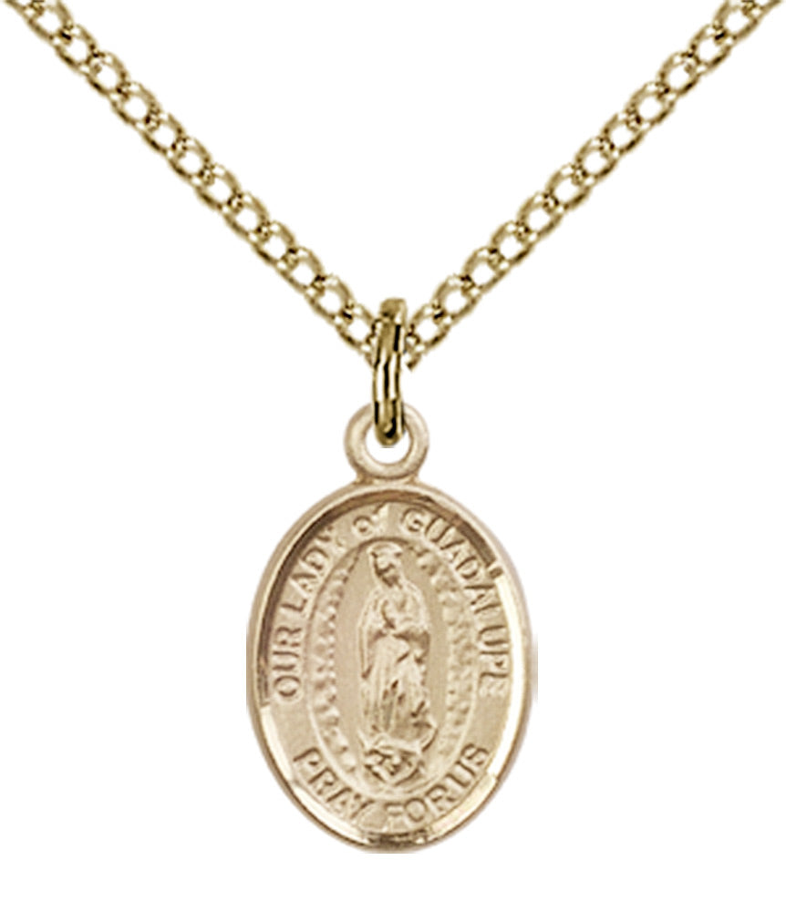 Our Lady of Guadalupe Necklace Gold Filled 18"
