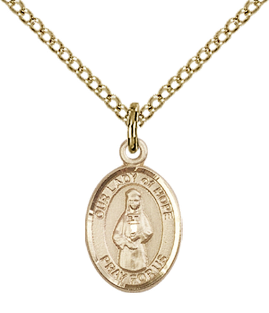 Our Lady of Hope Necklace Gold Filled 18"