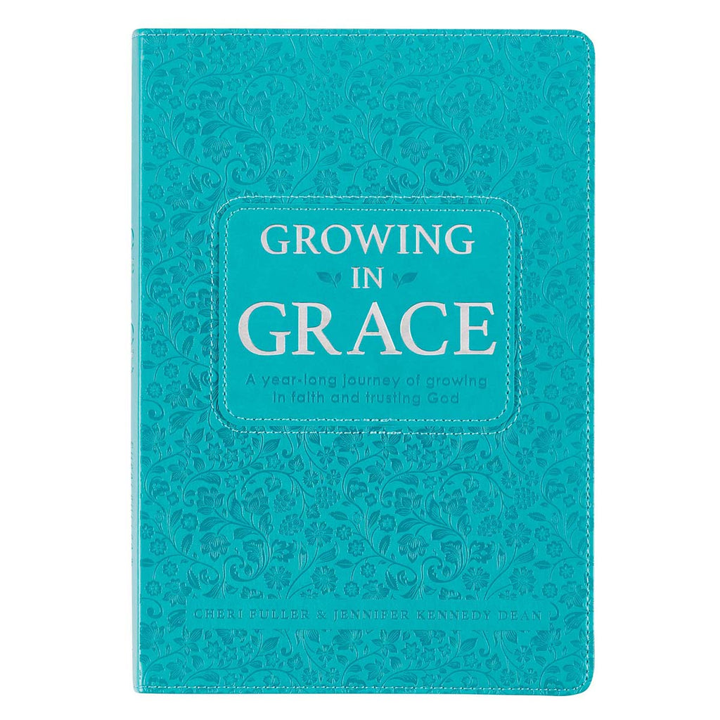 Growing in Grace Teal Faux Leather Daily Devotional