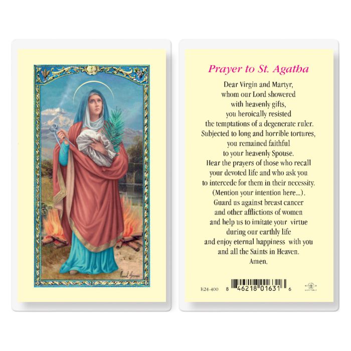 Agatha - Saint Agatha Holy Card