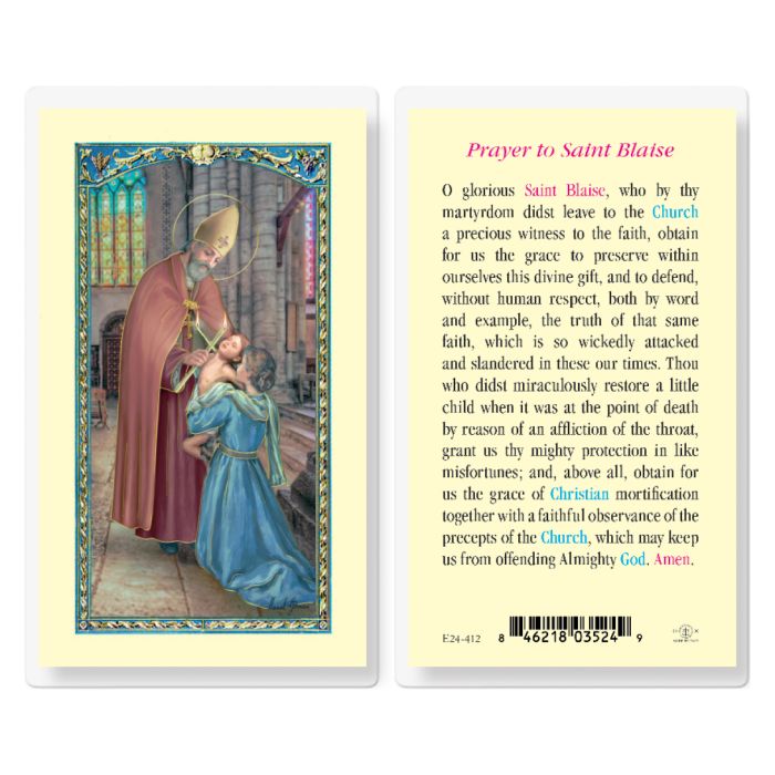 Blaise - Saint Blaise Holy Card