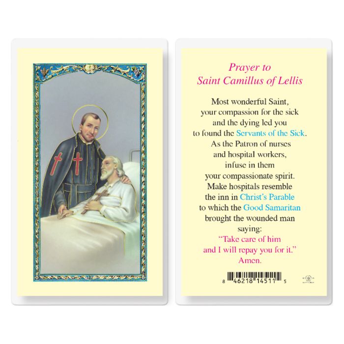 Camillus - Saint Camillus Holy Card