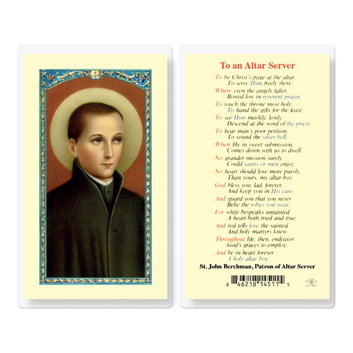 John - Saint John Berchman Altar Server Holy Card