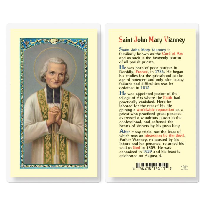 John - Saint John Vianney Holy Card