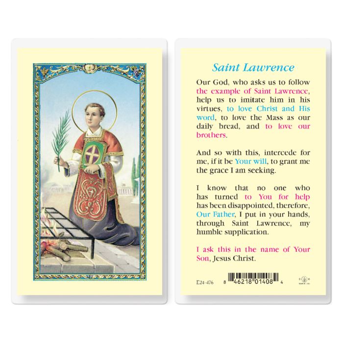 Lawrence - Saint Lawrence Holy Card