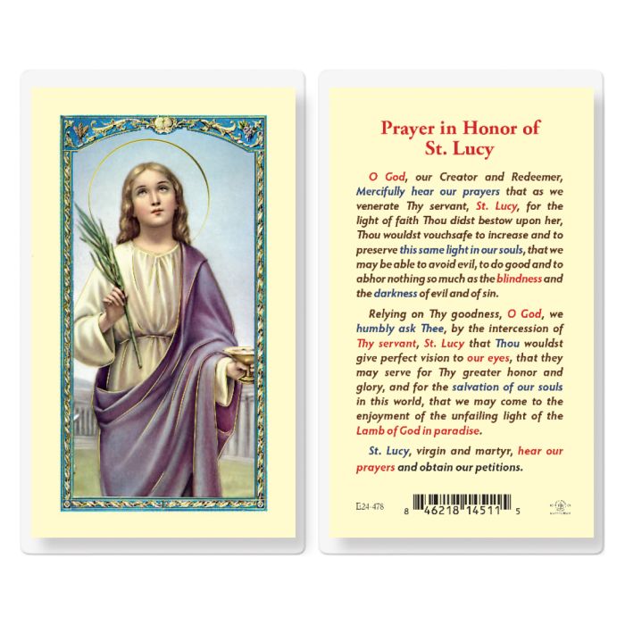 Lucy - Honor of Saint Lucy Holy Card
